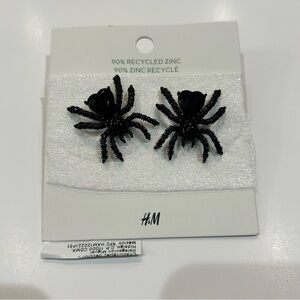 H&M Women’s Spider Earrings Black NWT Cute Girly Halloween Holiday Fall